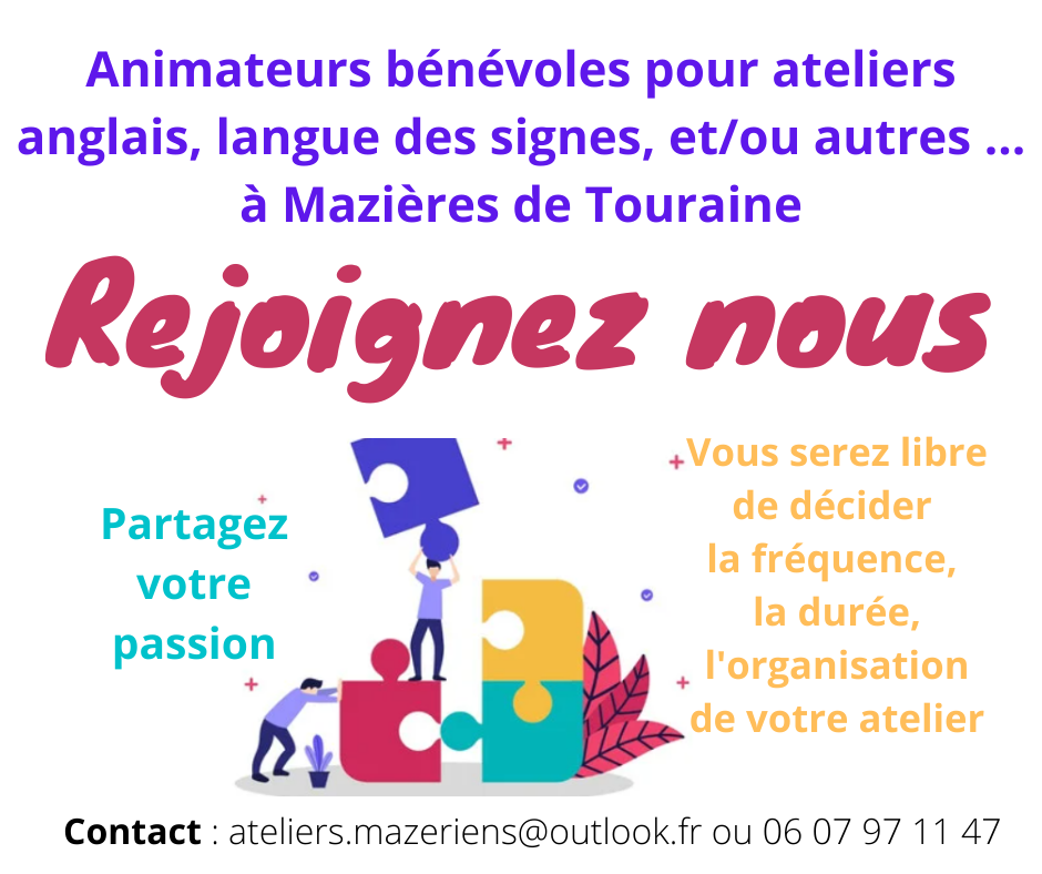 Rejoignez nous pour animer bénévolement un atelier